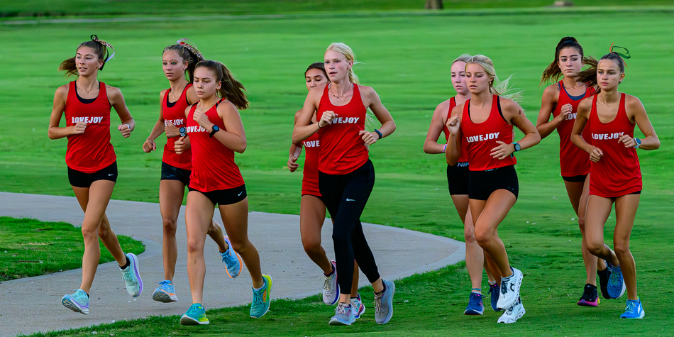 the Varsity girls (most of them) warming up for the Time Trial