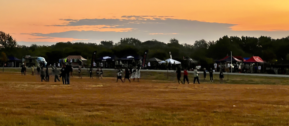 first light over tent city at Fall Fest first light over tent city at Fall Fest