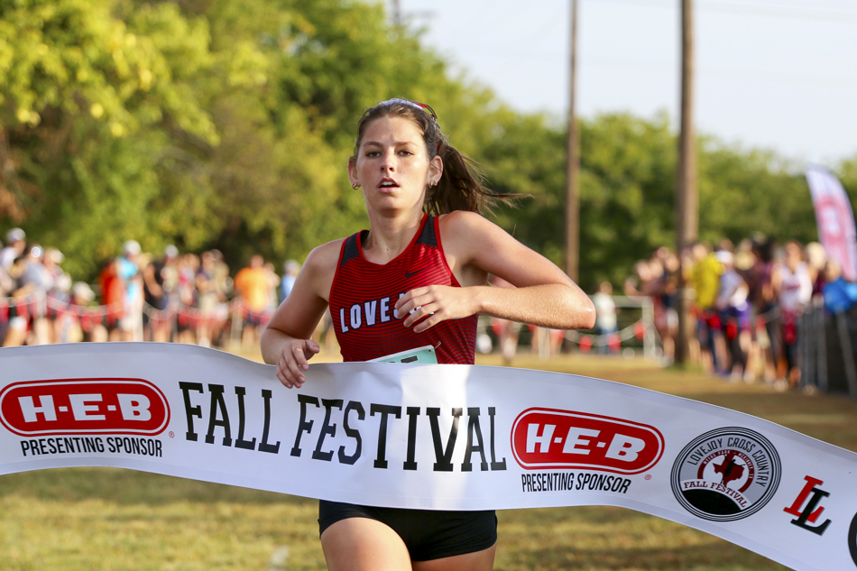 Kate Carlson winning the Varsity race Kate Carlson winning the Varsity race
