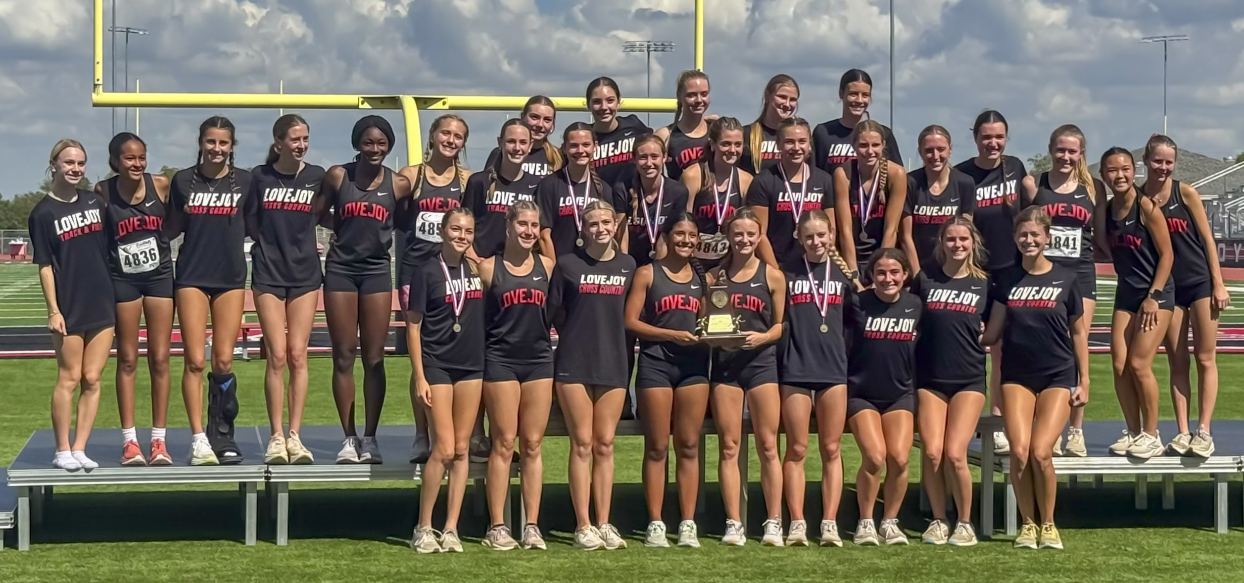 JV Girls on the podium at District