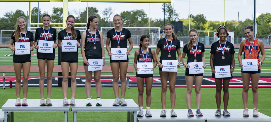all 7 LHS Varsity Girls receiving top-10 medals