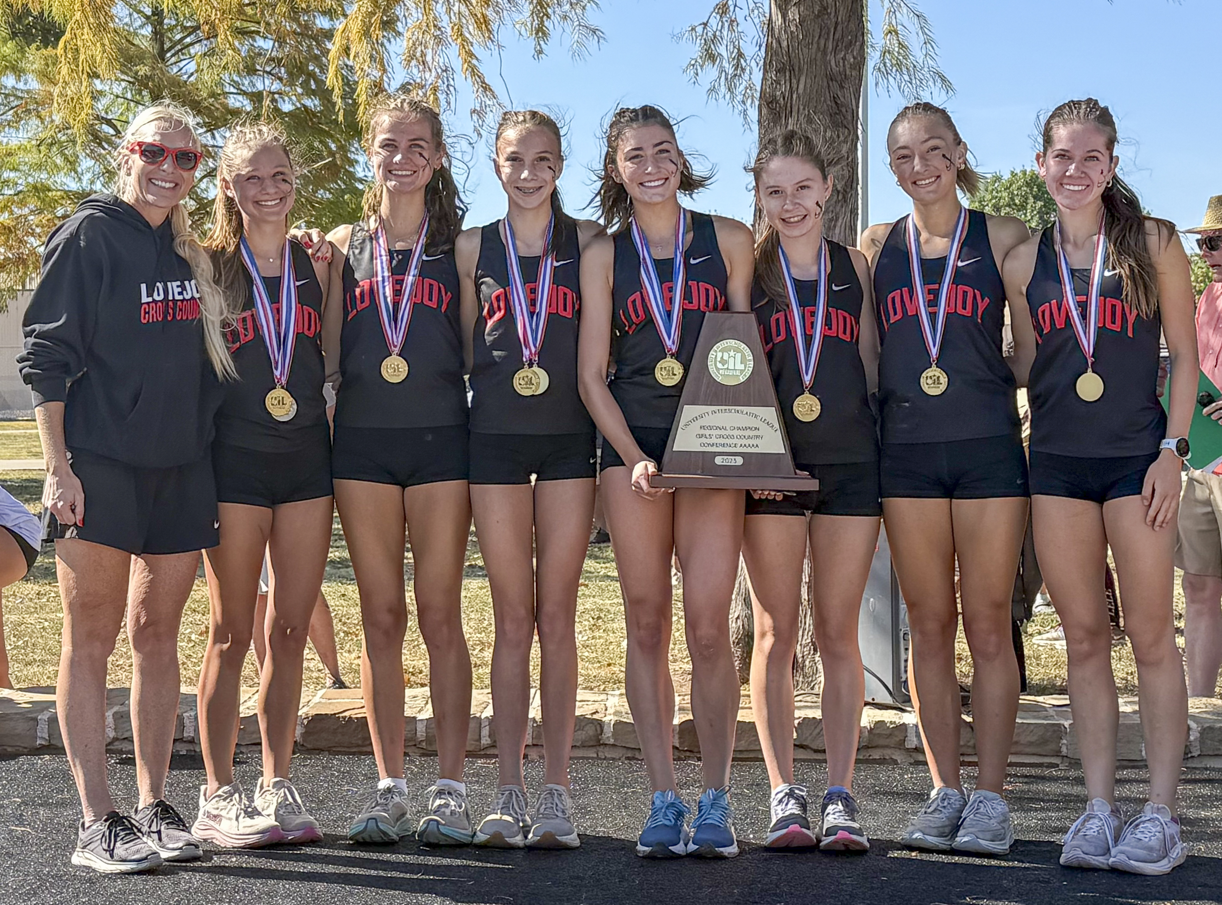 Varsity Girls on the podium at Region