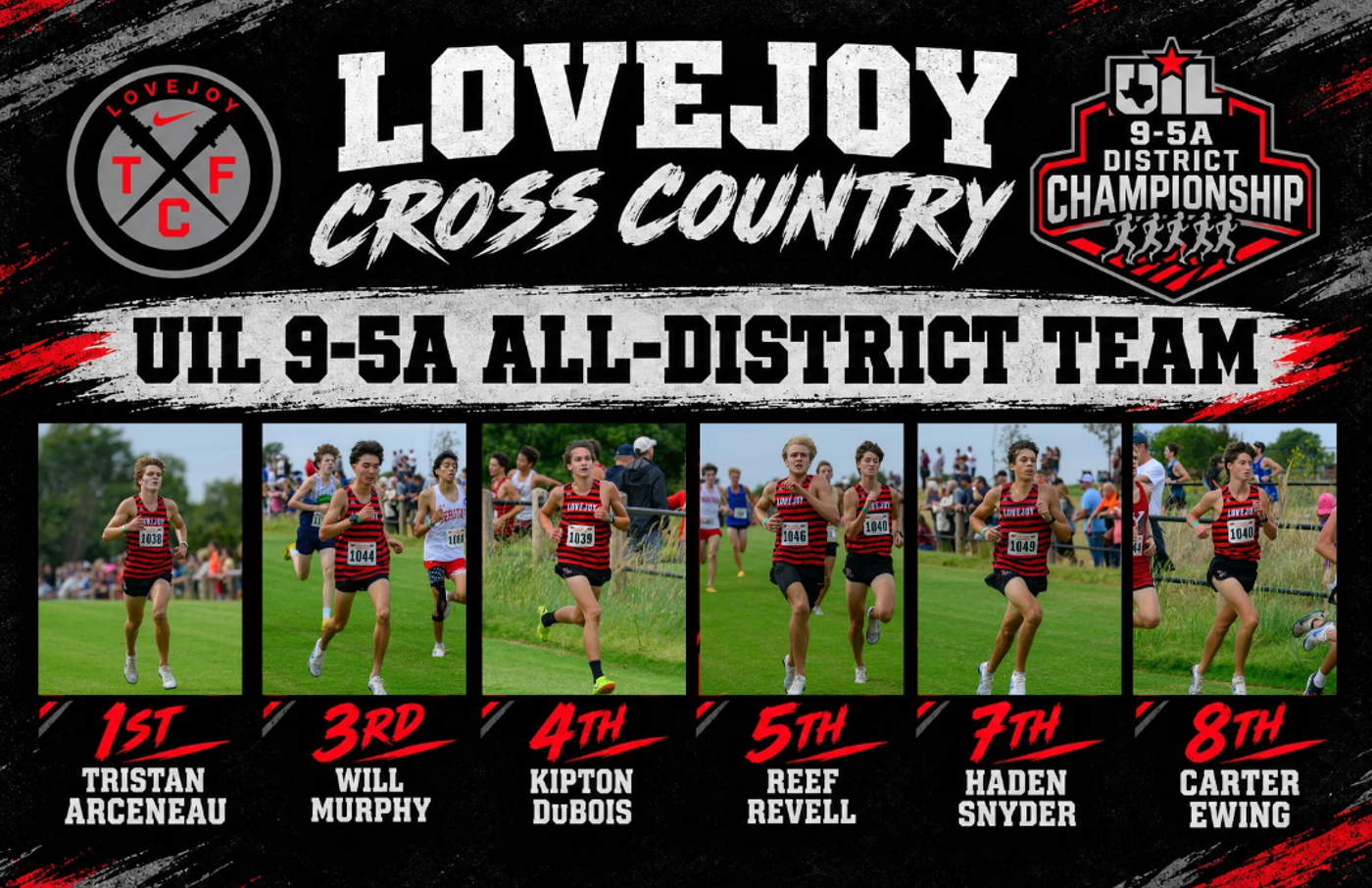 2026 UIL District 9-5A XC Boys All District from Lovejoy